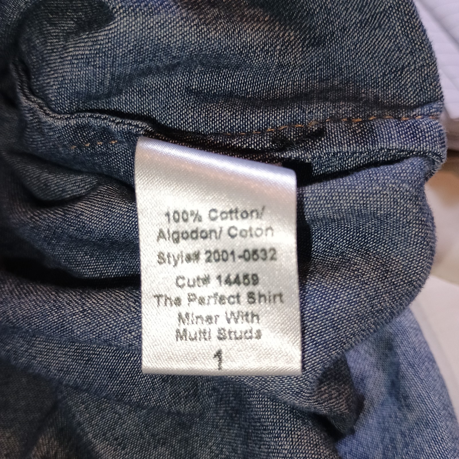 CURRENT/ELLIOTT STUDDED BLUE DENIM JEAN “The Perfect Shirt” SIZE 1 MSRP $215
