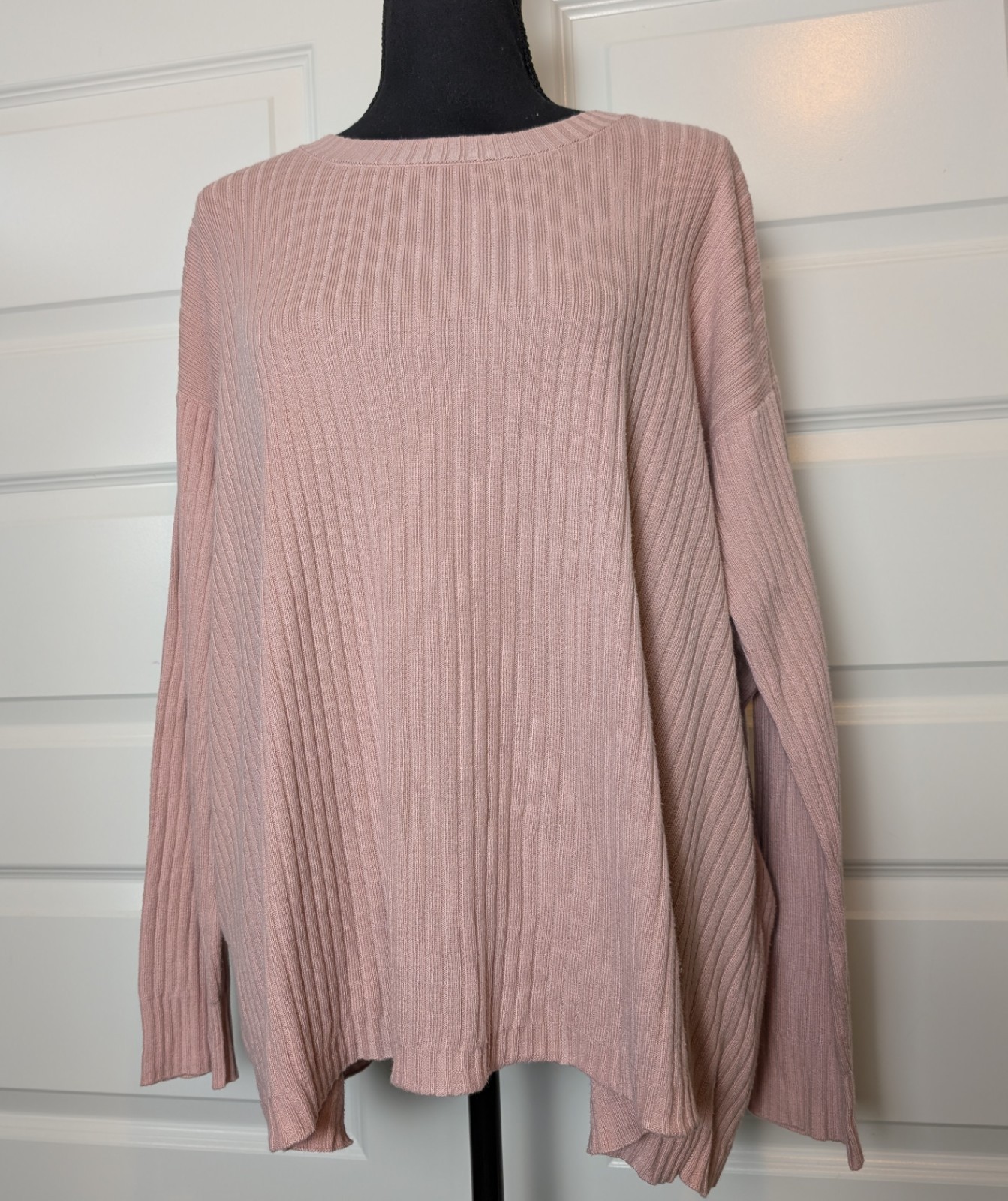 Eileen Fisher Size M Knit Top Pink Boxy Oversized Organic Cotton Tencel Peru