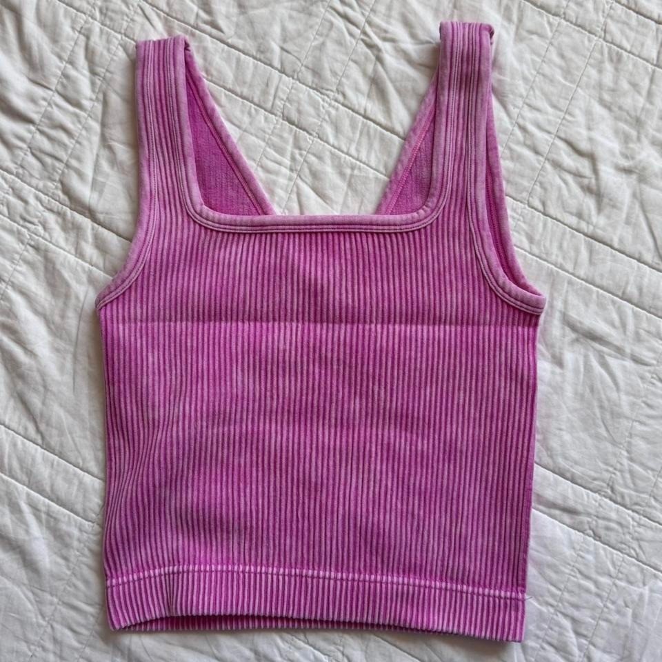 zenana womens L/XL v-neck tank crop top fairy boho stretchy ribbed whimsigoth