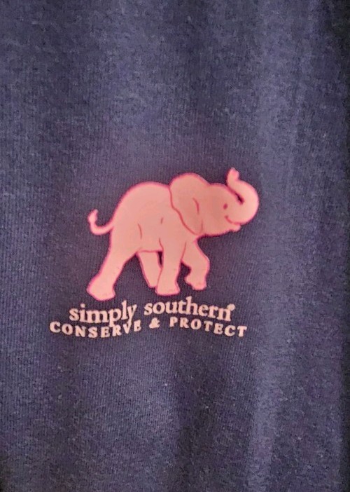 Simply Southern Long Sleeve Tee Shirt Track Your Elephant Womens Sz XXL