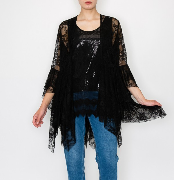 NEW ORIGAMI cardigan LACE BOHEMIAN WESTERN WRAP SM-3XL KIMONO