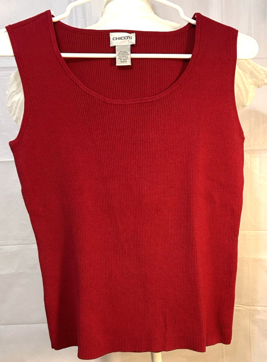 Chico’s Womens Pink Tank Top Size 0 (S) Silk Blend Sleeveless Knit