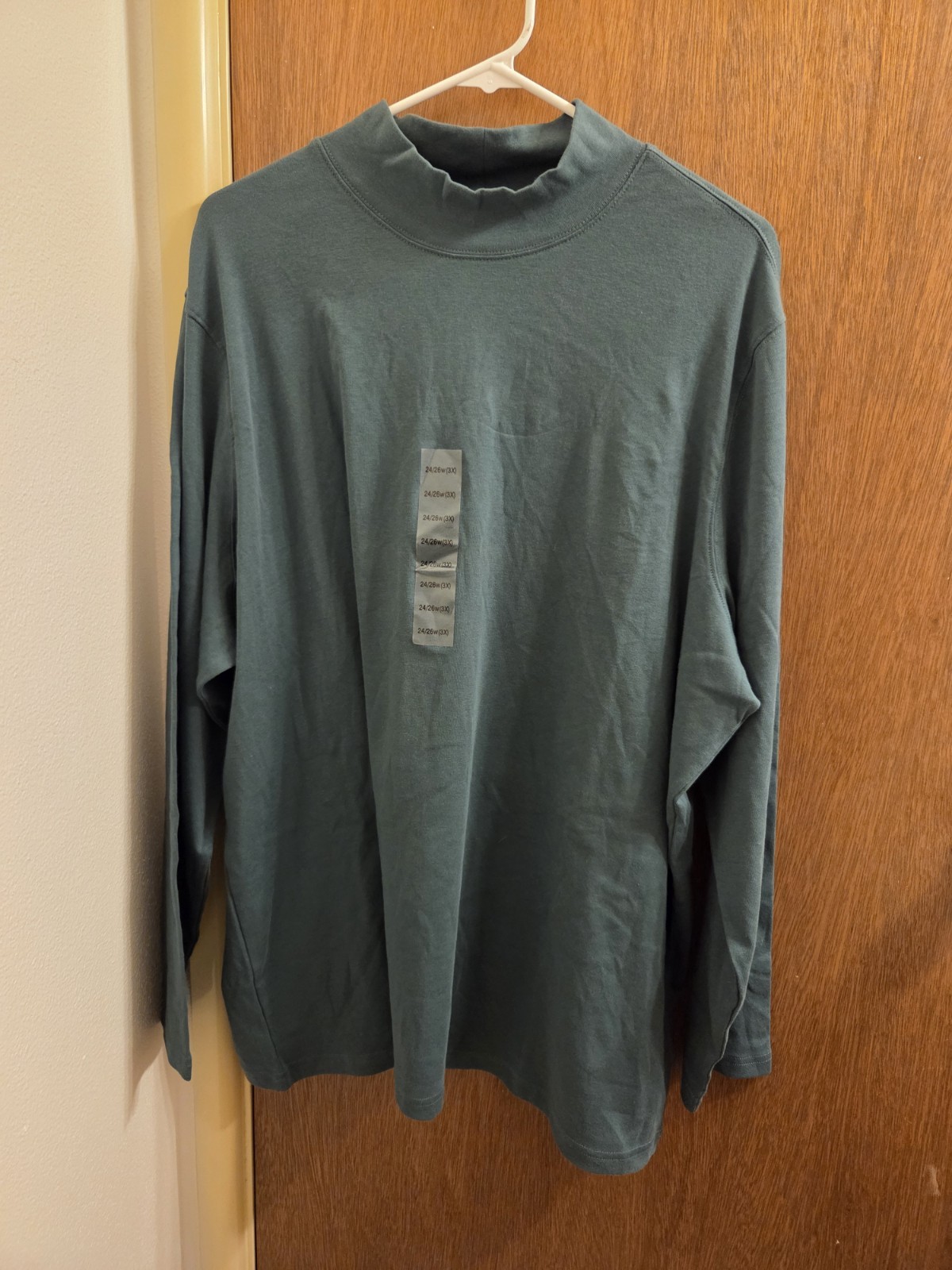 Northcrest Womens Plus Size 3x 24 26 Green Blouse Partial New Tag Layering