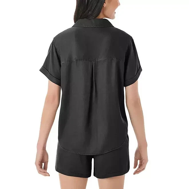 Member’s Mark Women’s Tencel Camp Shirt, Black (Medium)