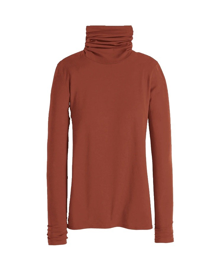 Peruvian Connection Extreme Turtleneck Pima Cotton Sz M Soft Stretchy Orange