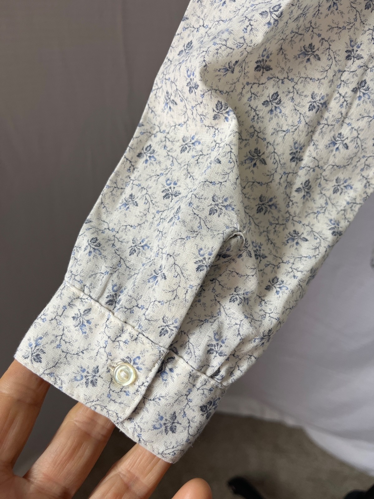 Vintage Woman’s Top Shirt Floral Print Size 10 Granny Cottage-core Peasant Boho