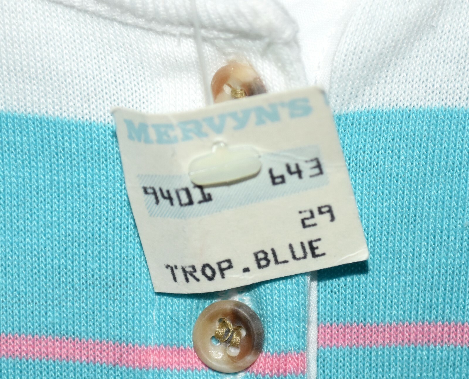 Partners by Mervyns White Blue and Pink Striped Womens Top Size M NWT