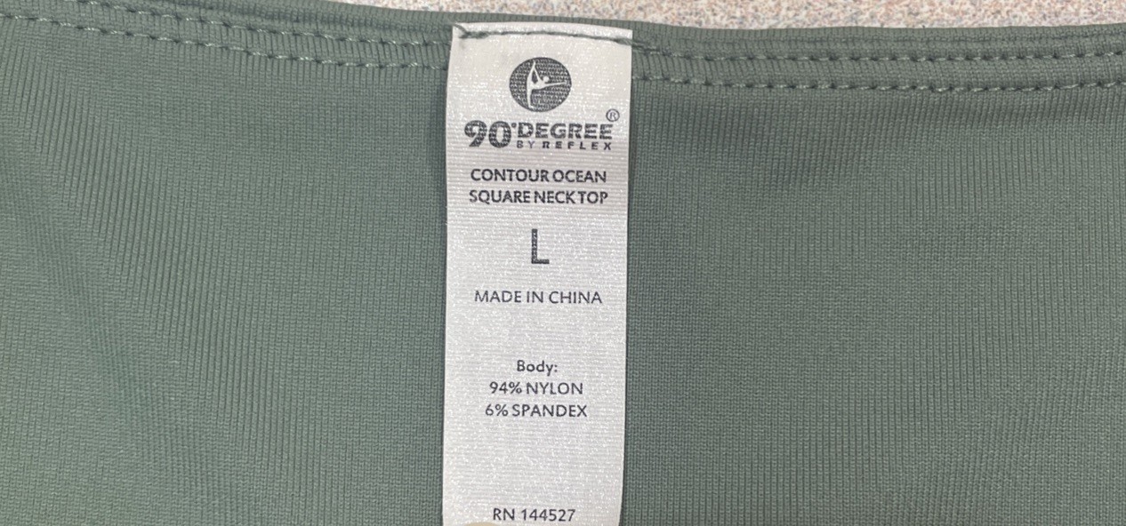 90 Degree By Reflex Women’s Square Neck Long Sleeve Top Olive Green Size L