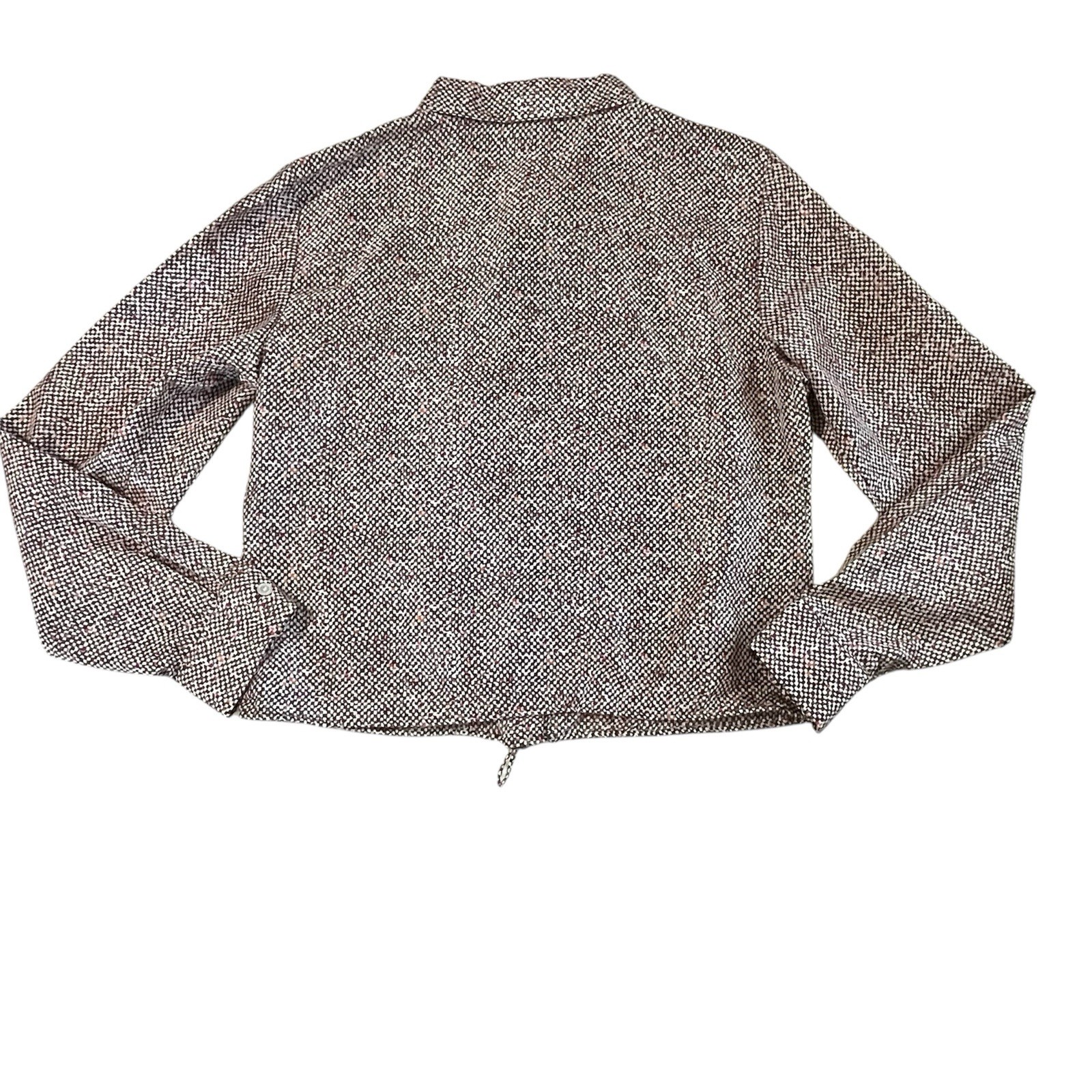 100% Silk Kenneth Cole Wmns 10 Long Sleeve Top Boxy Brown Beige Orange Fuschia
