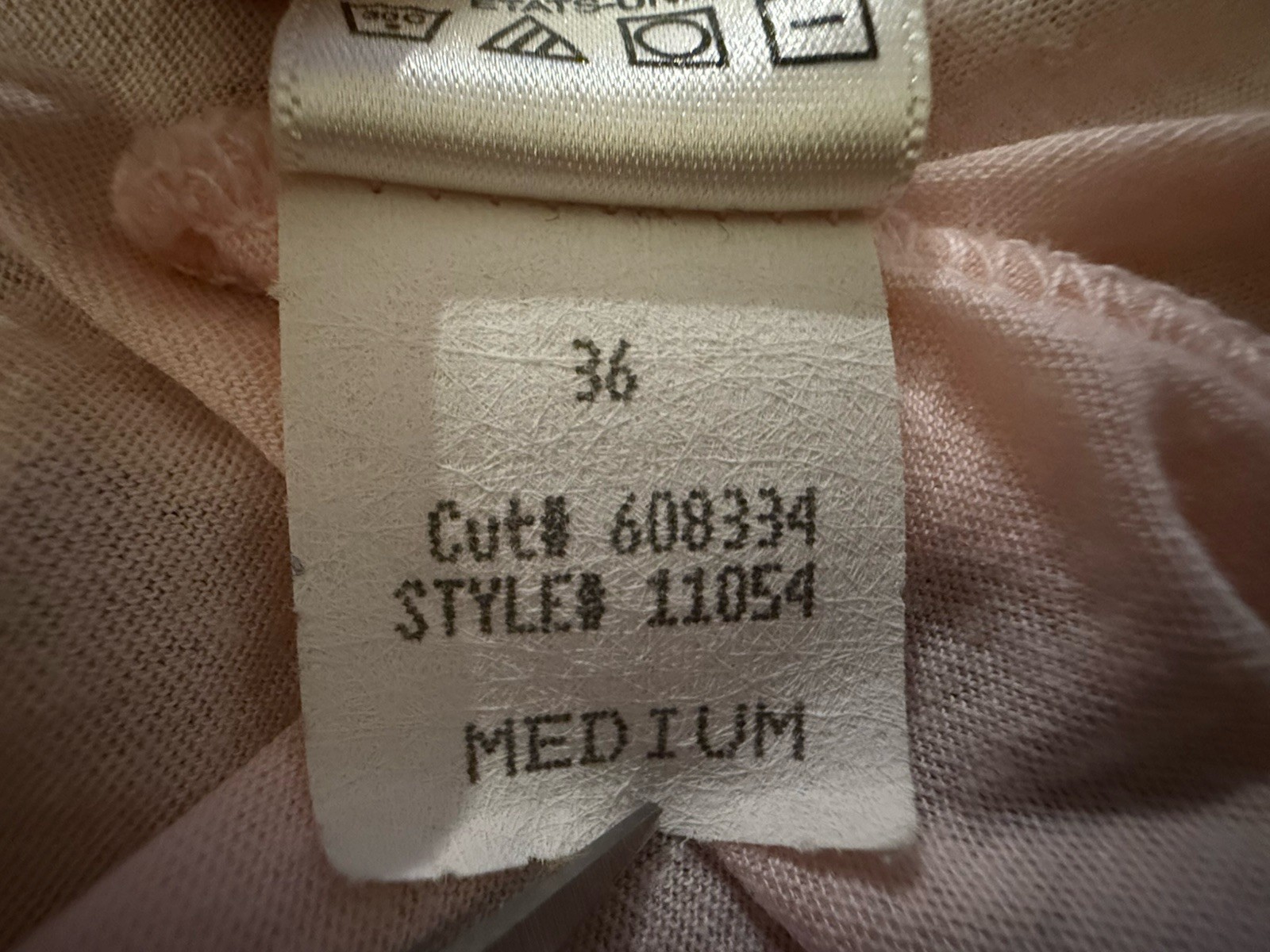 VTG Juicy Couture Long Sleeve T-Shirt Wm M Pastel Baby Pink Paris Hilton Tan Tag