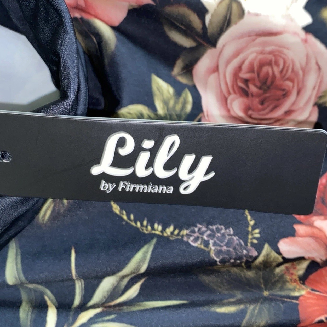Lilly Dark Floral Tunic Plus 1X Black Roll Neck Cottagecore Garden Party Vacaton