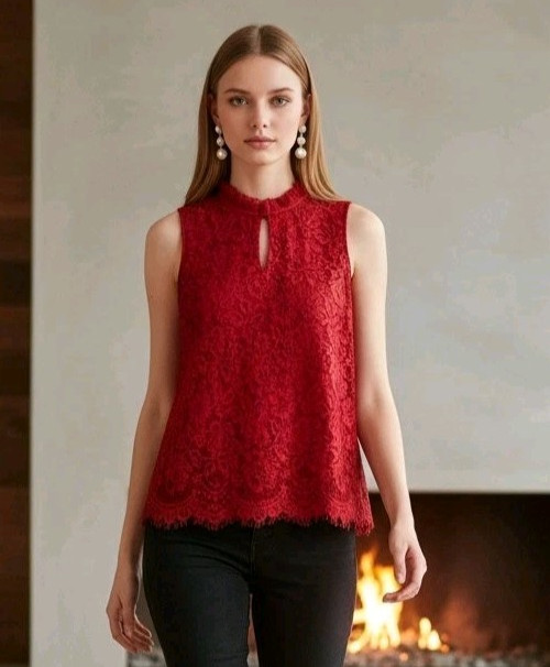 J. Crew Tank Top Lace Ruffle Collar Lined Fairy Cottagecore Romance Dressy XXS