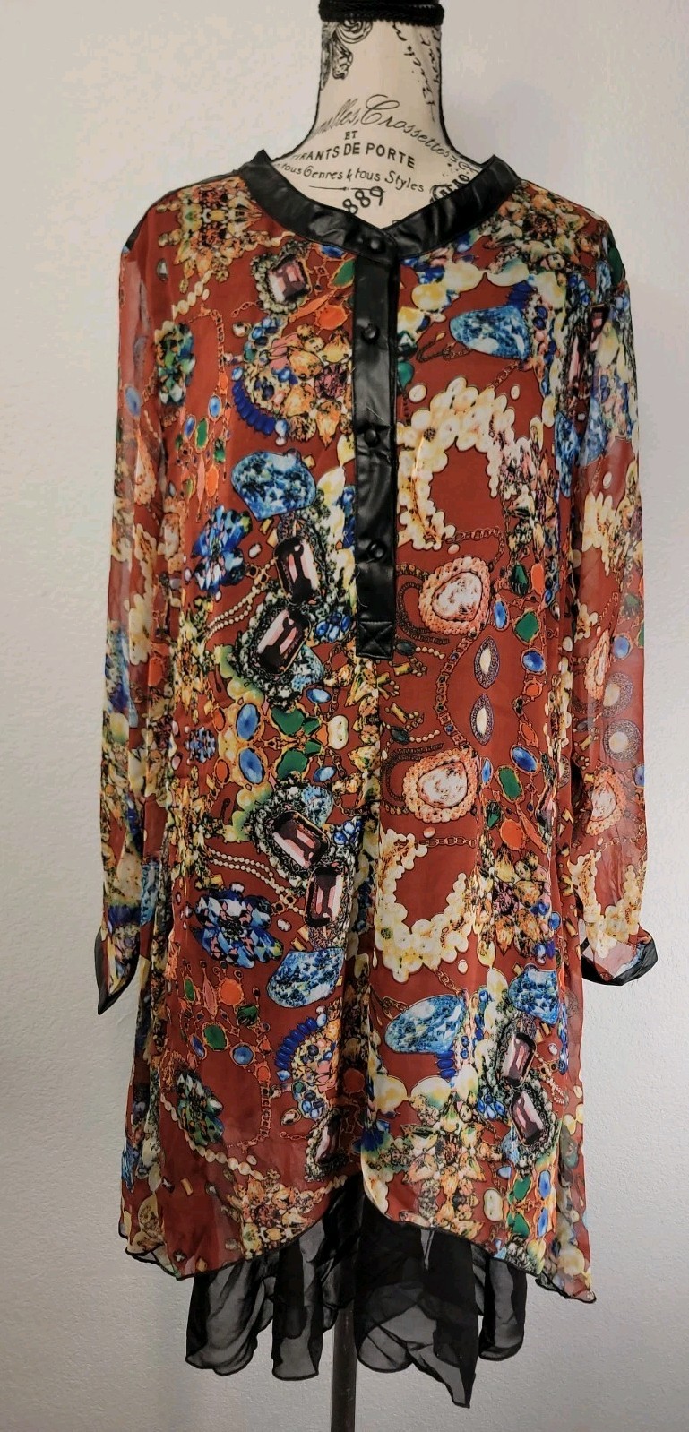 Pretty Angel Fairy Tunic Top XL Silk Long Sheer Sleeves Romantic Whimsygoth