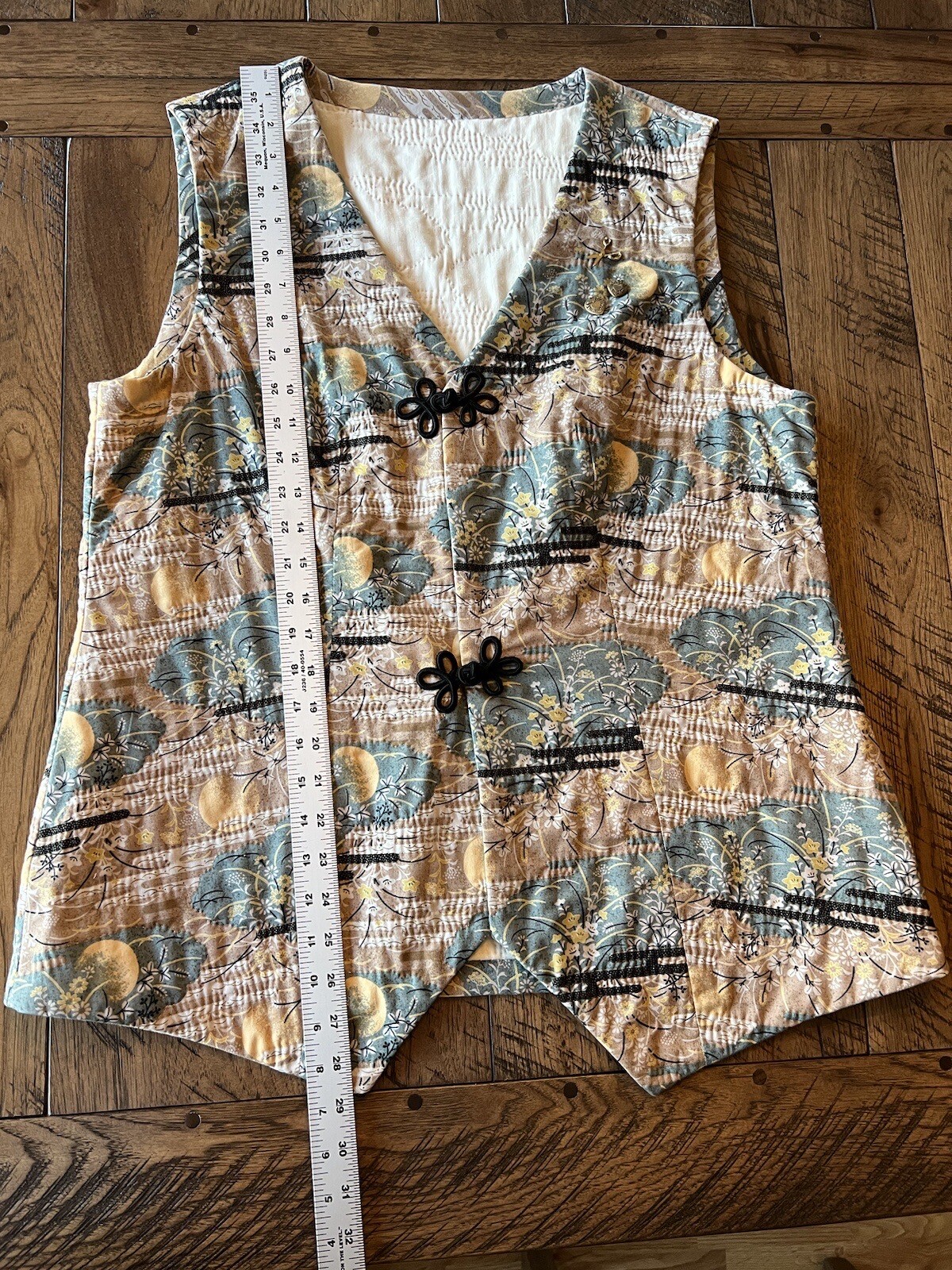 VTG Handmade Quilted Vest Granny Women’s Size M/L Charms Moon Flowers Boho 90’s