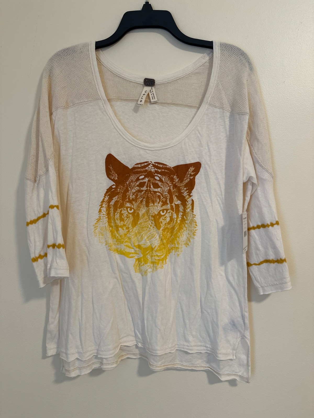 Free People We The Free Tiger Graphic Cream Ivory Size Large