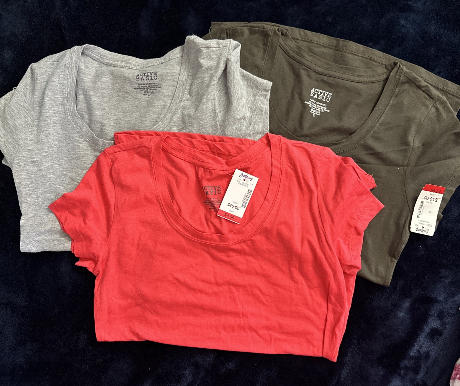 3~ Junior Active Basic Tee Shirts Size L