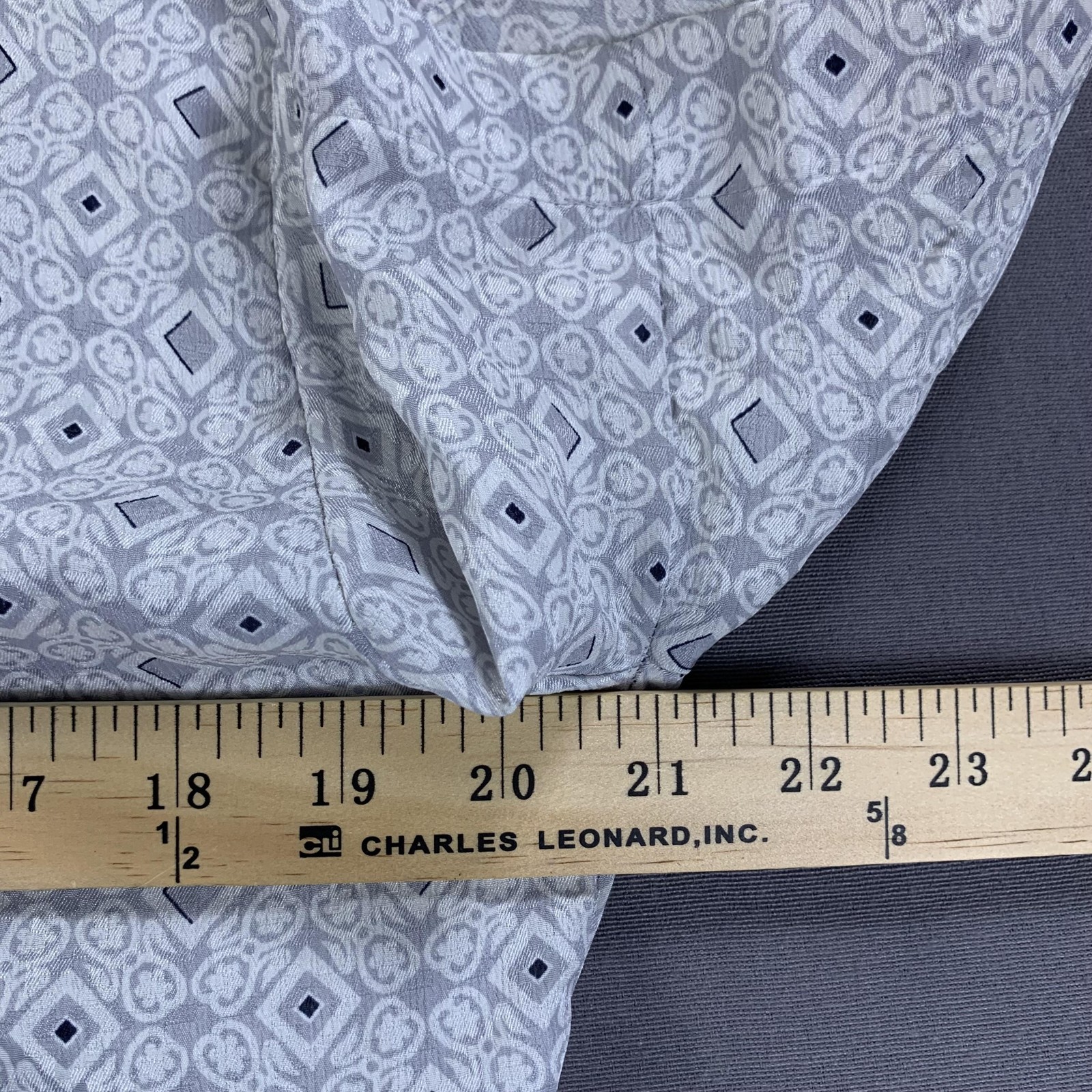 Vintage Pendleton Shirt Womens Large Gray Blue Geometric Print Button Front 90s