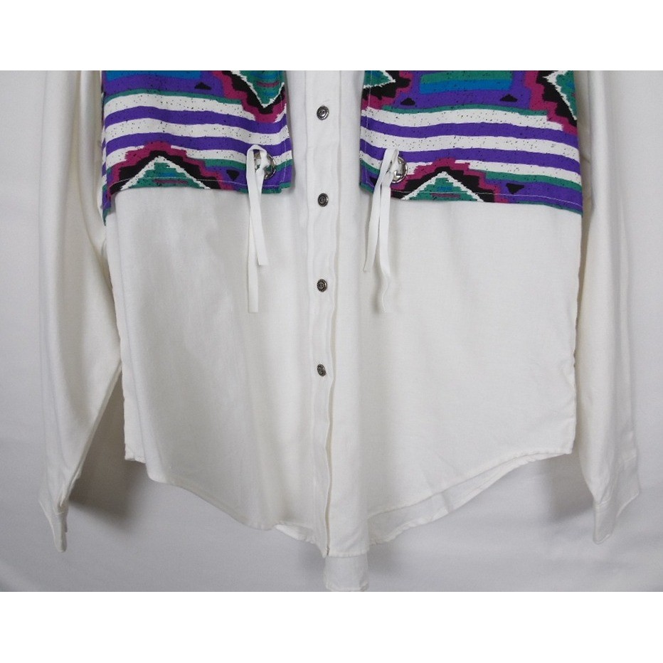 Vintage Panhandle Slim Western Southwestern Print Long Sleeve Button Up Shirt M