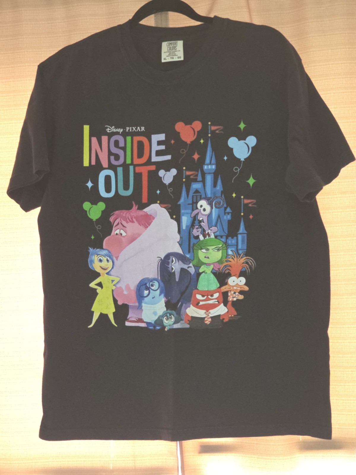 Disney Pixar Inside Out 2 Comfort Colors T Shirt XL Black Graphic Tee
