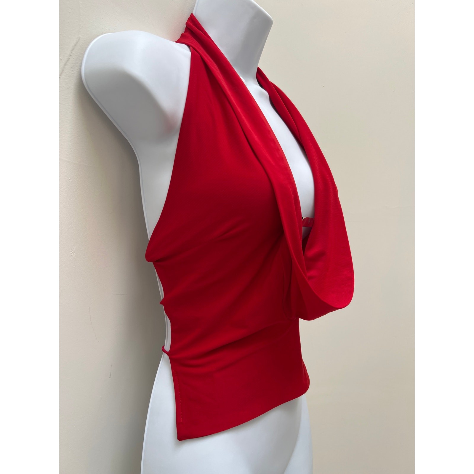 Foravi NYC Super Sexy Plunging Neckline Backless Halter Top