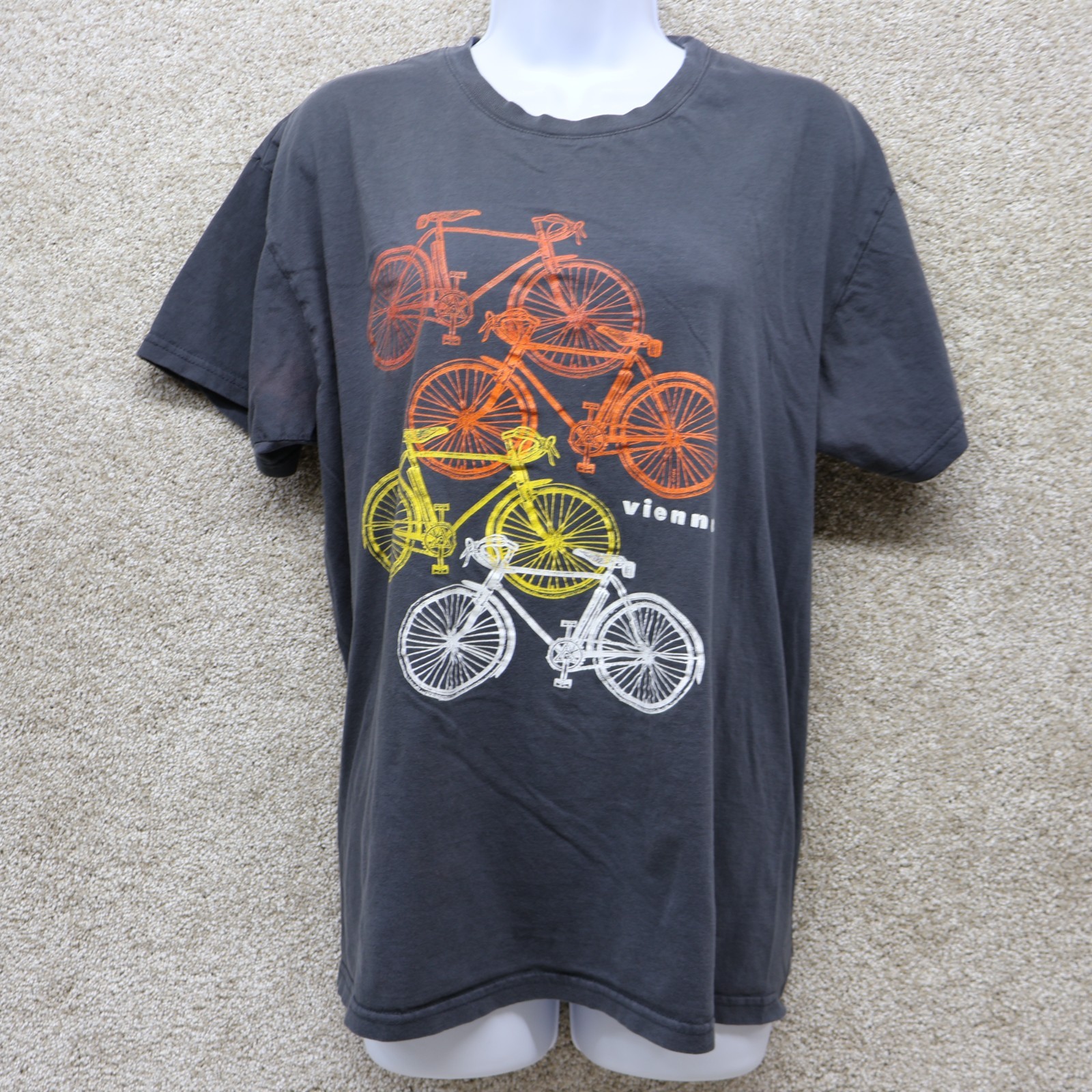Fox Originals Women’s Graphic T-Shirt XL Bicycle Print Gray Cotton (see photos)