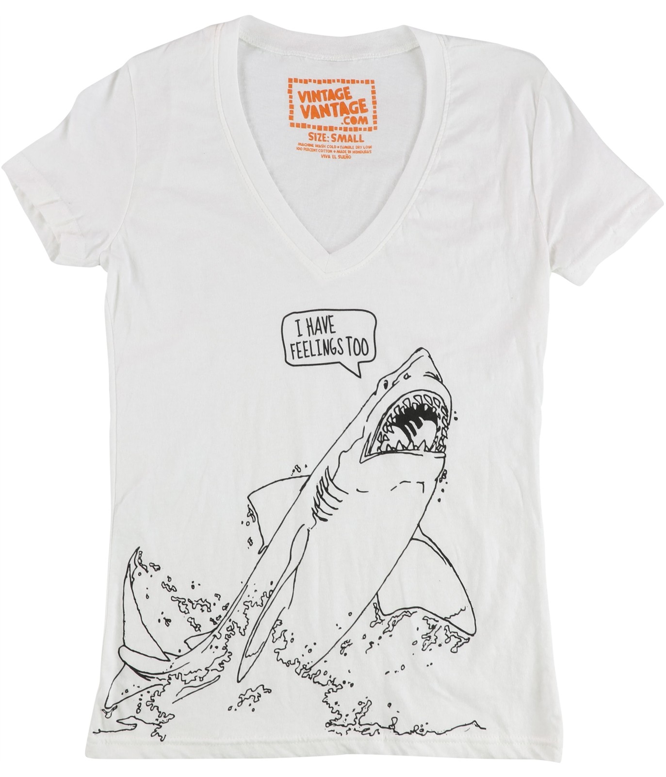 Vintage Vantage Womens I Have Feelings Too Graphic T-Shirt, white, S
