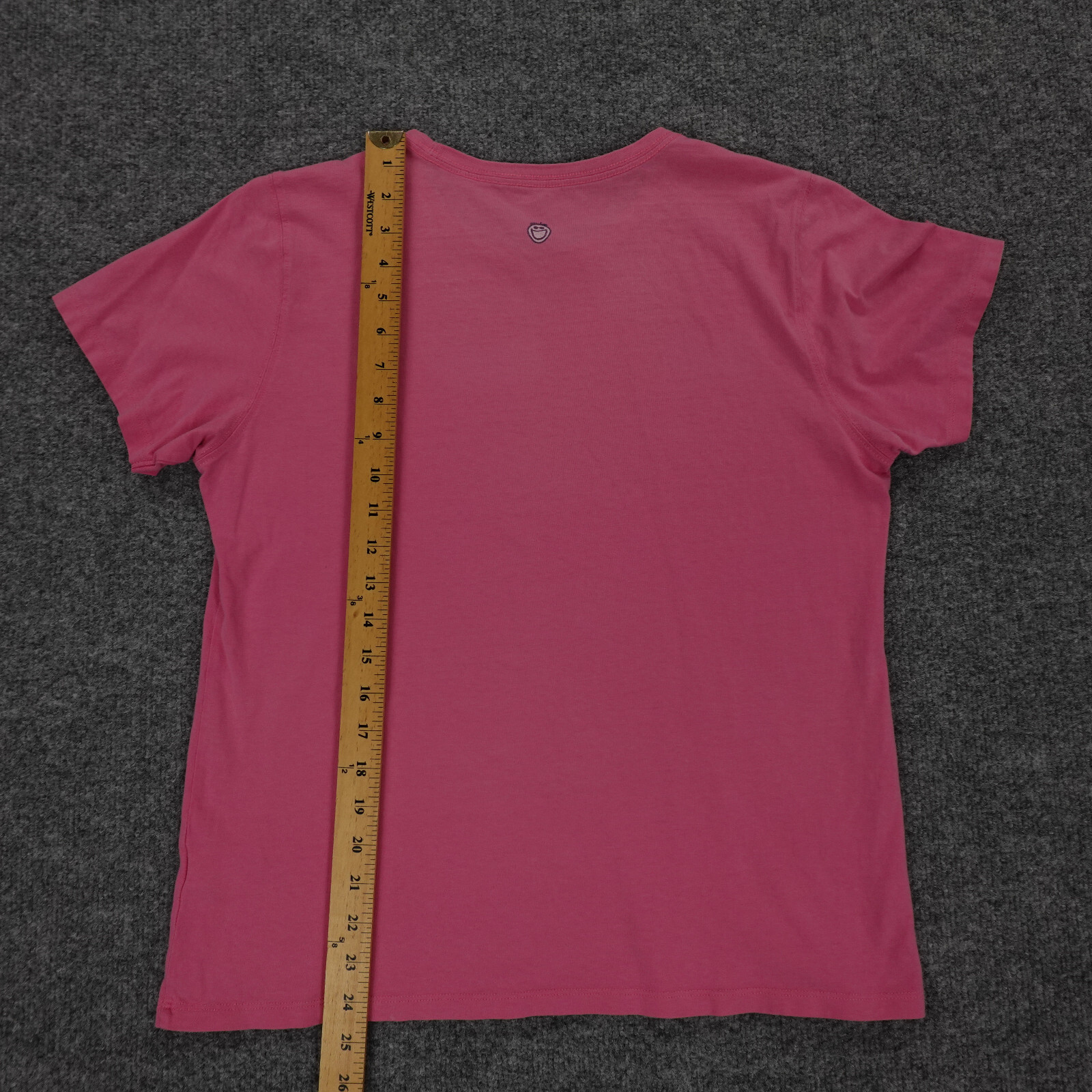 Life Is Good Shirt Women Medium Glass Half Full Pink Crew Short Sleeve Ladies