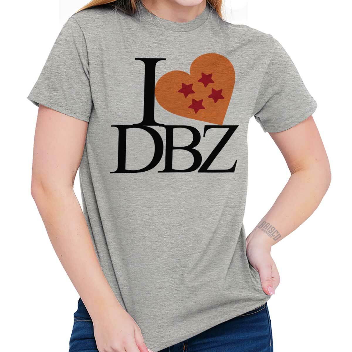 I Love Heart DBZ Anime Manga TV Show Fan Womens Graphic Crewneck T Shirt Tee