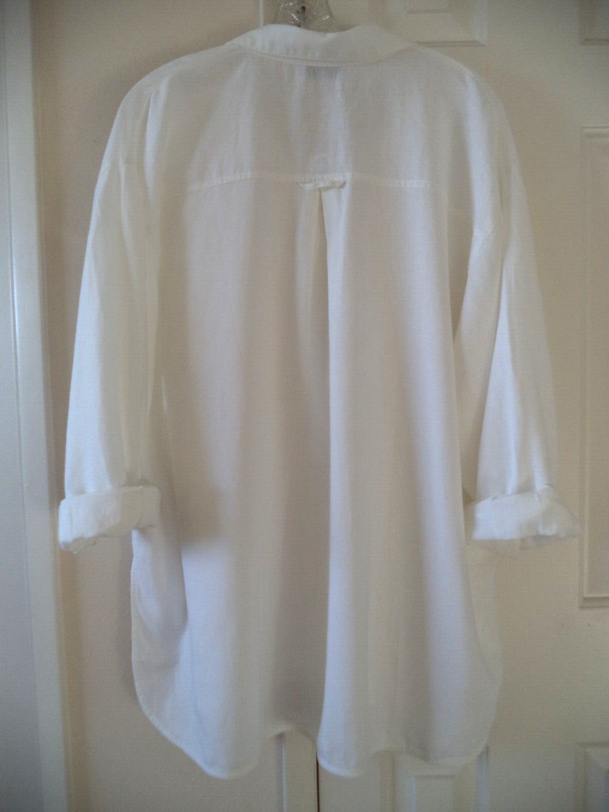 Must! Old Navy White Linen Blend Oversized Buttondown Shirt 3XL 4X 24 26 28 3X