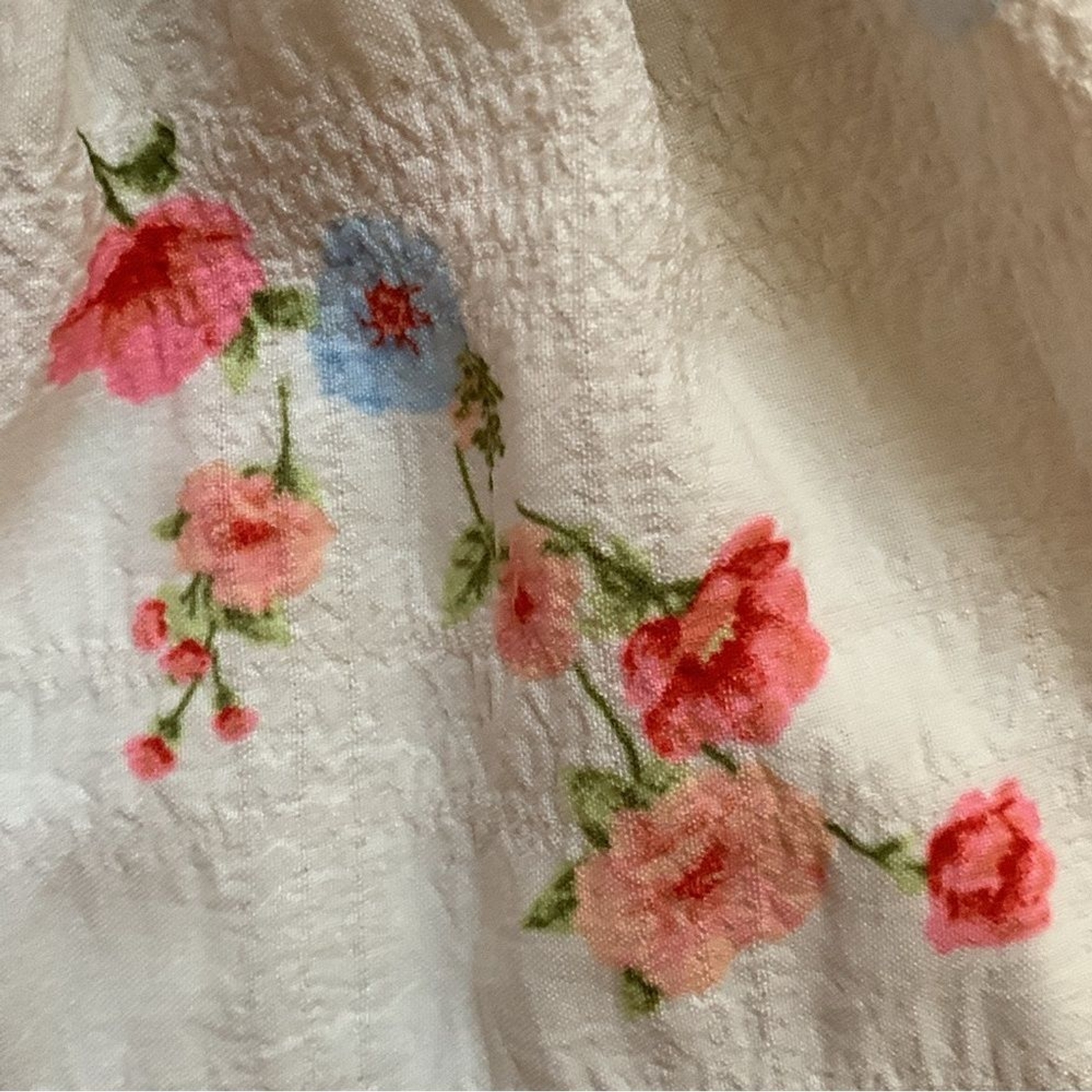 Forever 21 Floral Crop Top Tank Top Women’s Size XS Pink Smocked Ruched