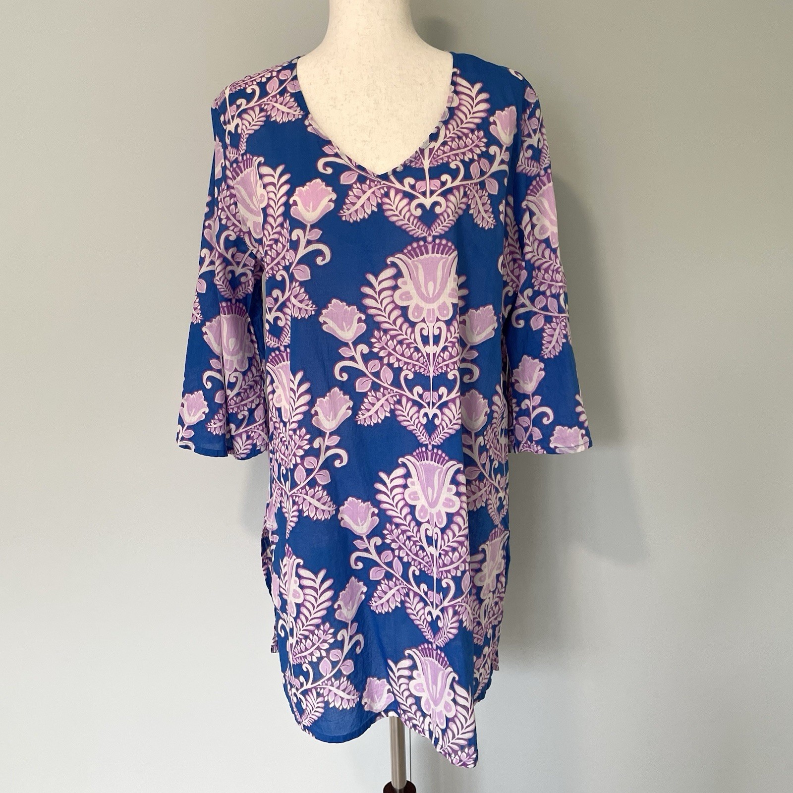 WORLD MARKET Boho Print Half Sleeve Tunic Top Size L/XL