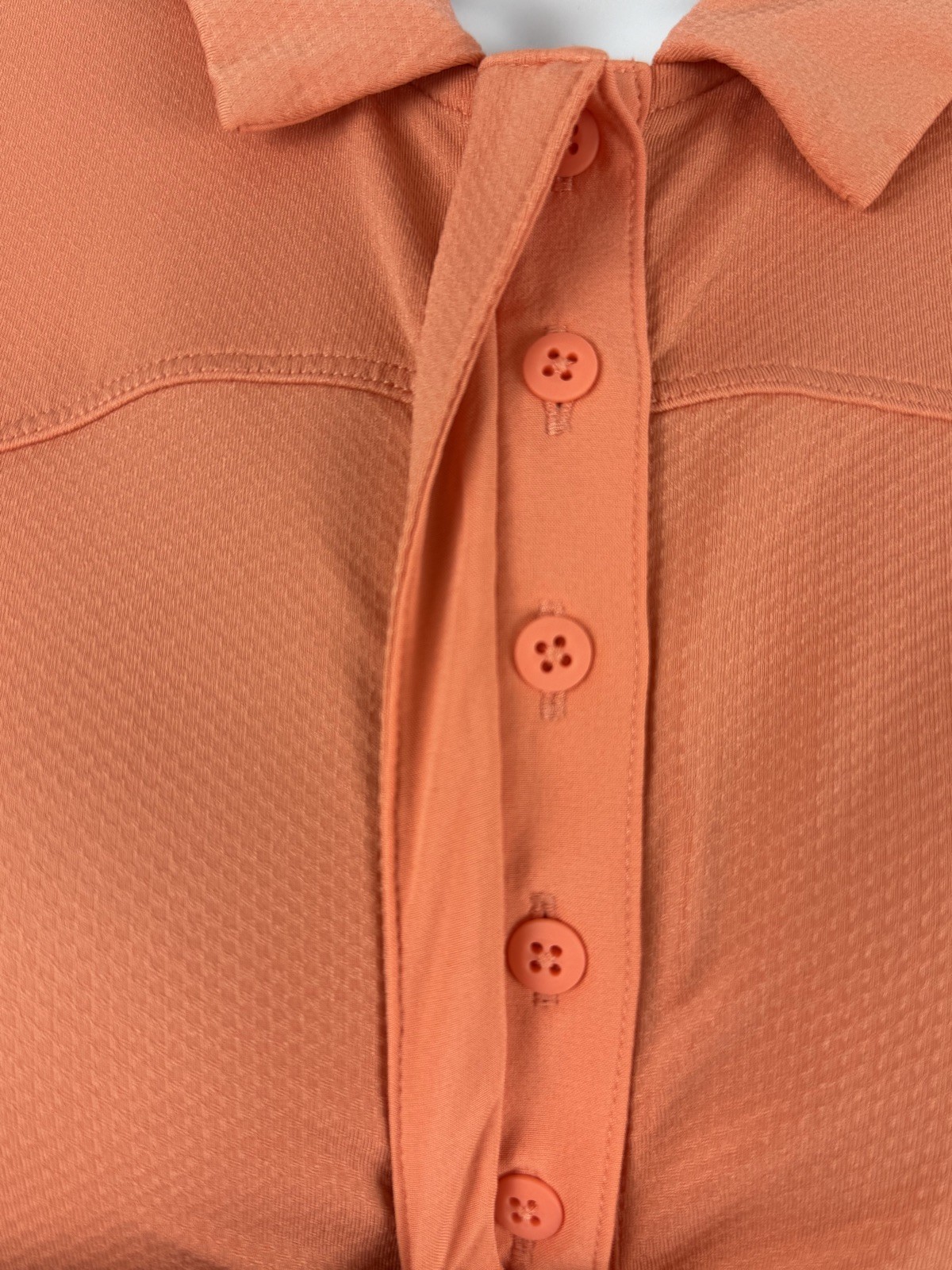 Lululemon Quick Drying Short Sleeve Polo Slim Size 4 Sunny Coral SUNC 03192