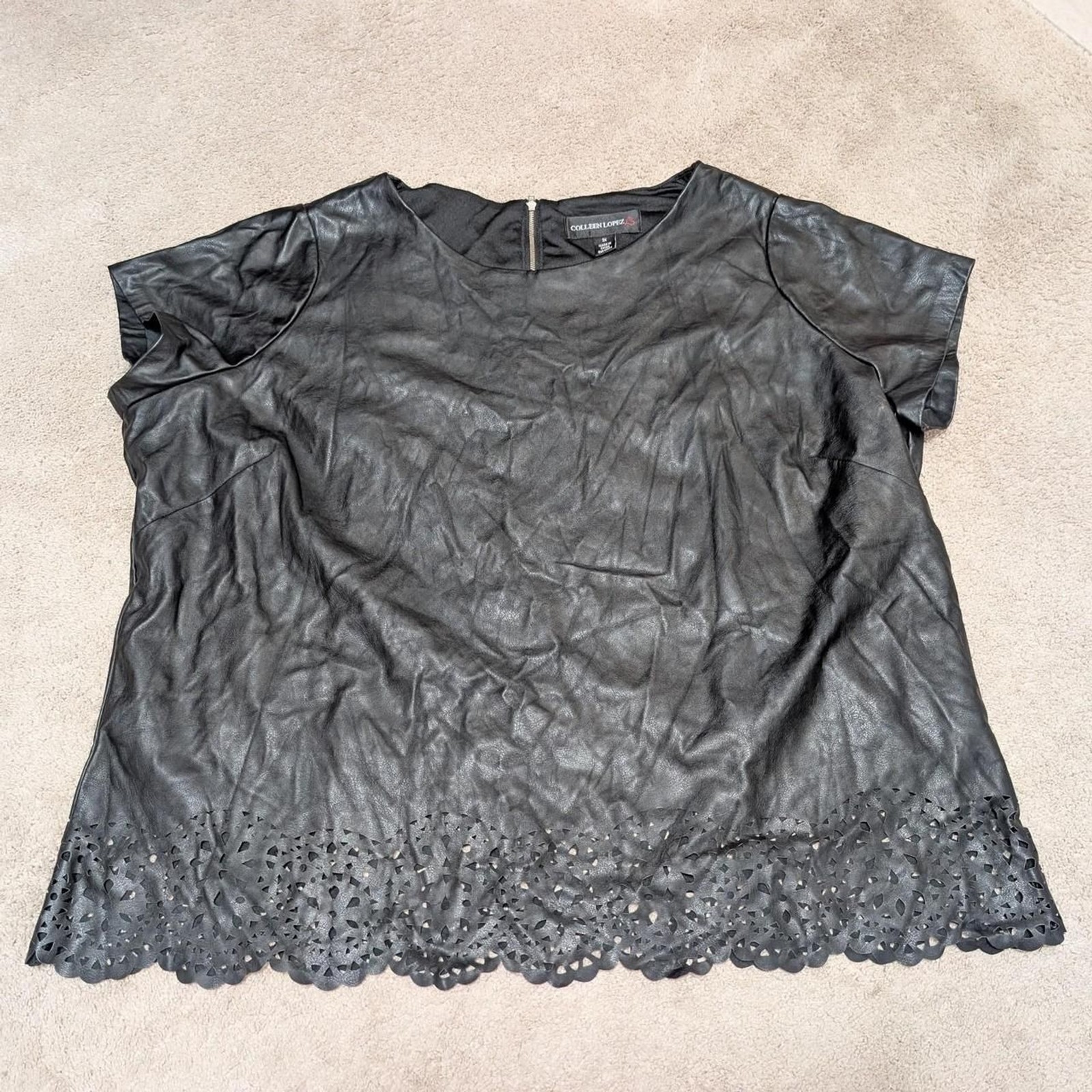 colleen lopez Women’s Black eyelet Blouse