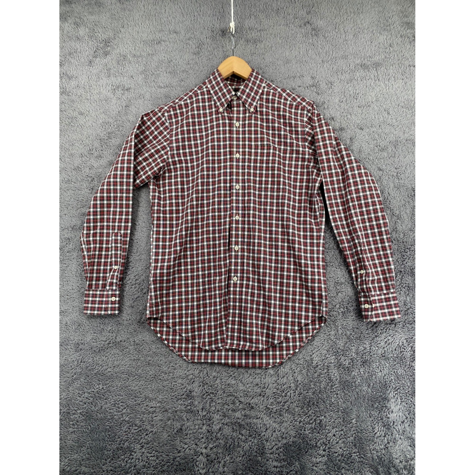 Lauren Ralph Lauren Button Down Shirt 14.5 32/33 Red Plaid Non-Iron Cotton Top