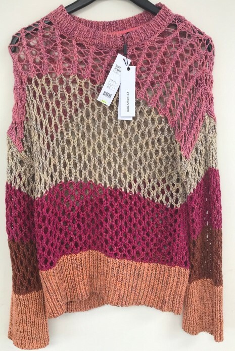 New Women’s Born in Brooklyn 525 America Sweater S Rouge Multi Color Free Ship