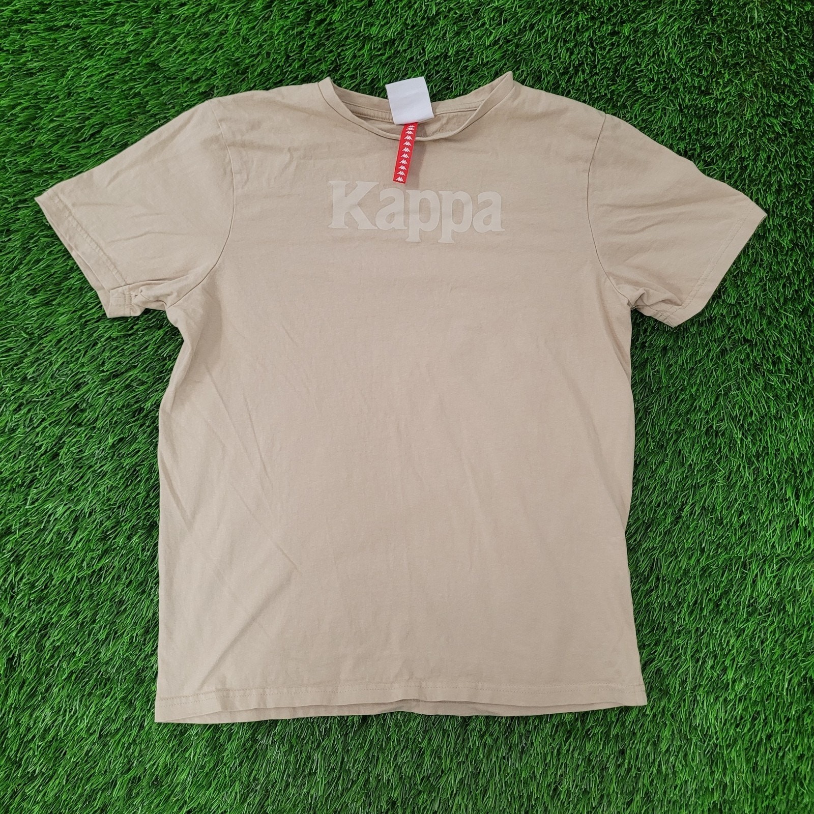 Vintage Kappa Shirt Womens Small 19×23 Baggy Crop Beige Y2K