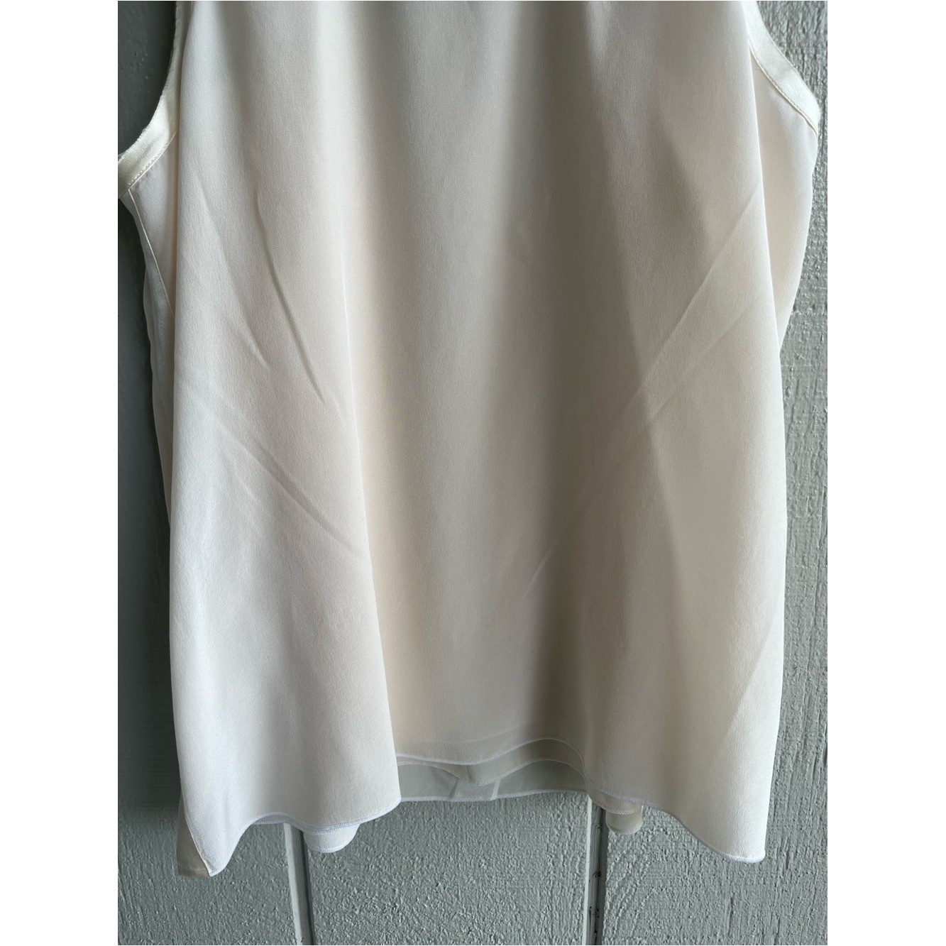 Rag & Bone Silk Georgette Farah Tank Top Cream and Black Size S
