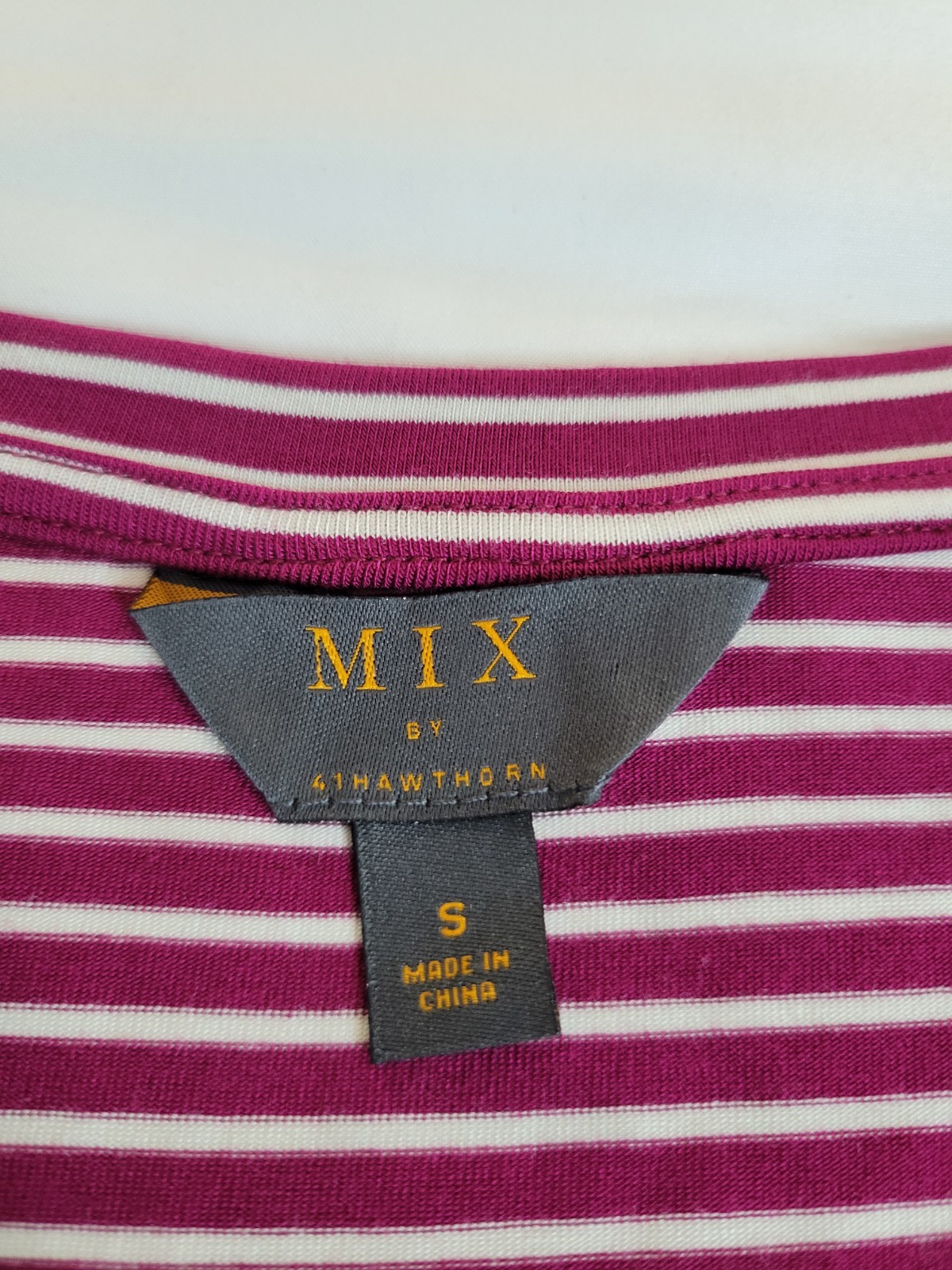 Mix by 41 Hawthorn Kearny Dolman Purple White Striped V Neck Shirt Women’s Sz S
