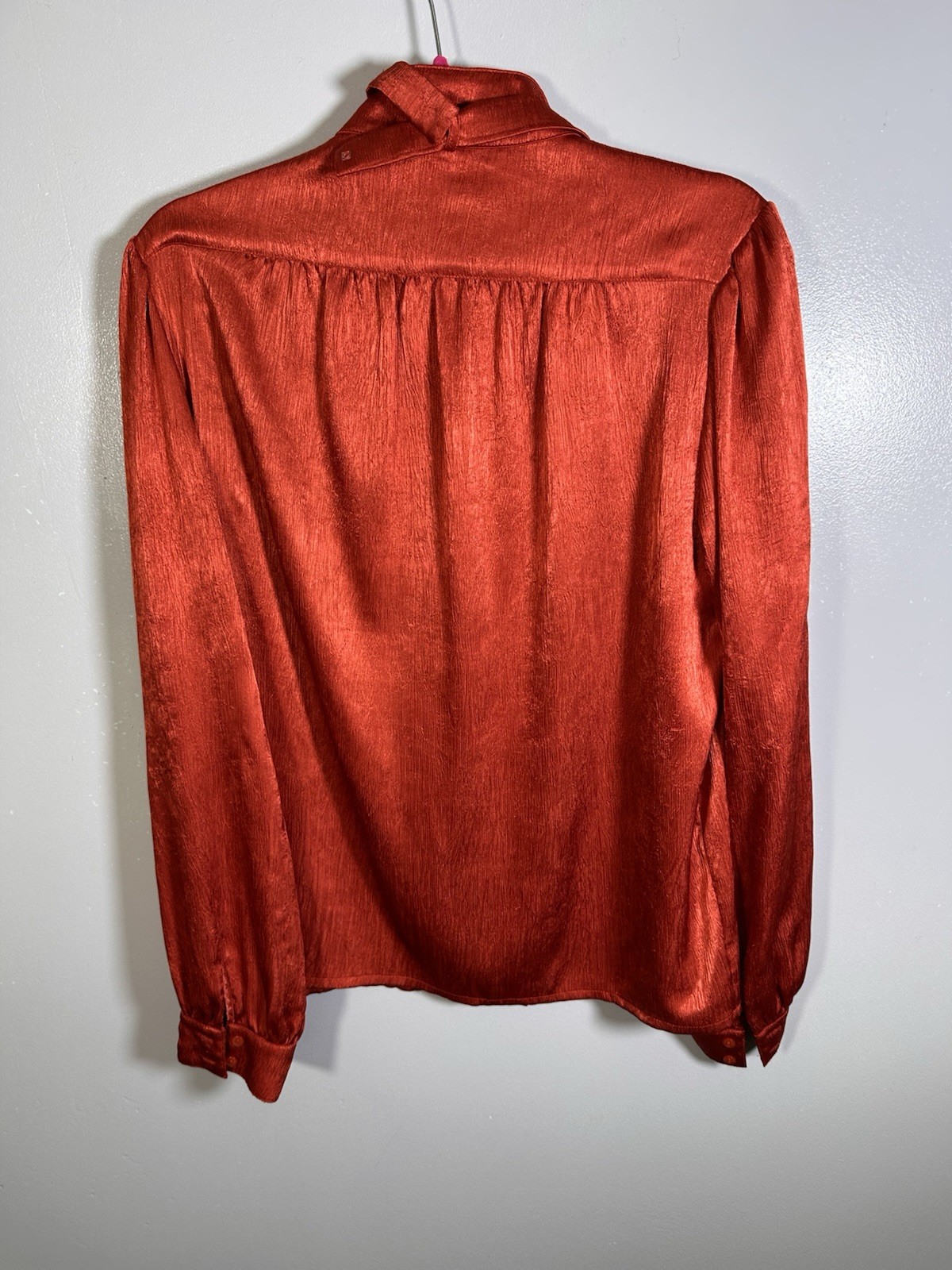 Vintage Satin Bow Tie Blouse Size 14-16 Planet