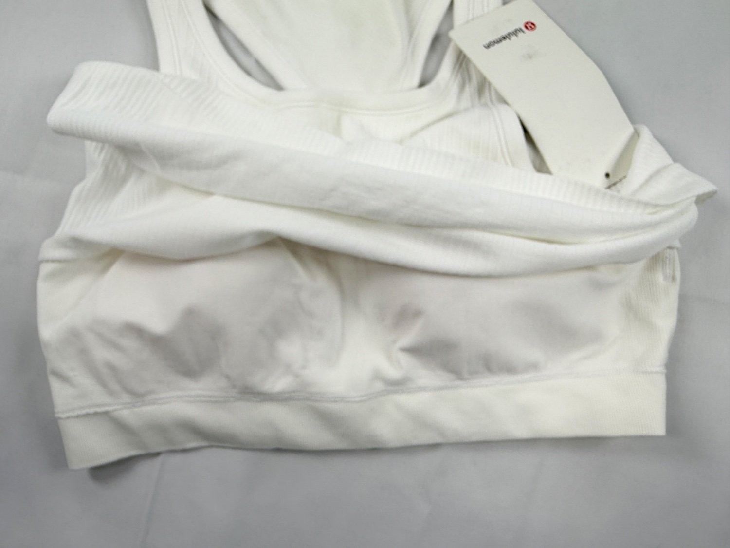 Lululemon Ebb to Street RB Racerback Crop Tank White Size 10 Built-In Bra NWT