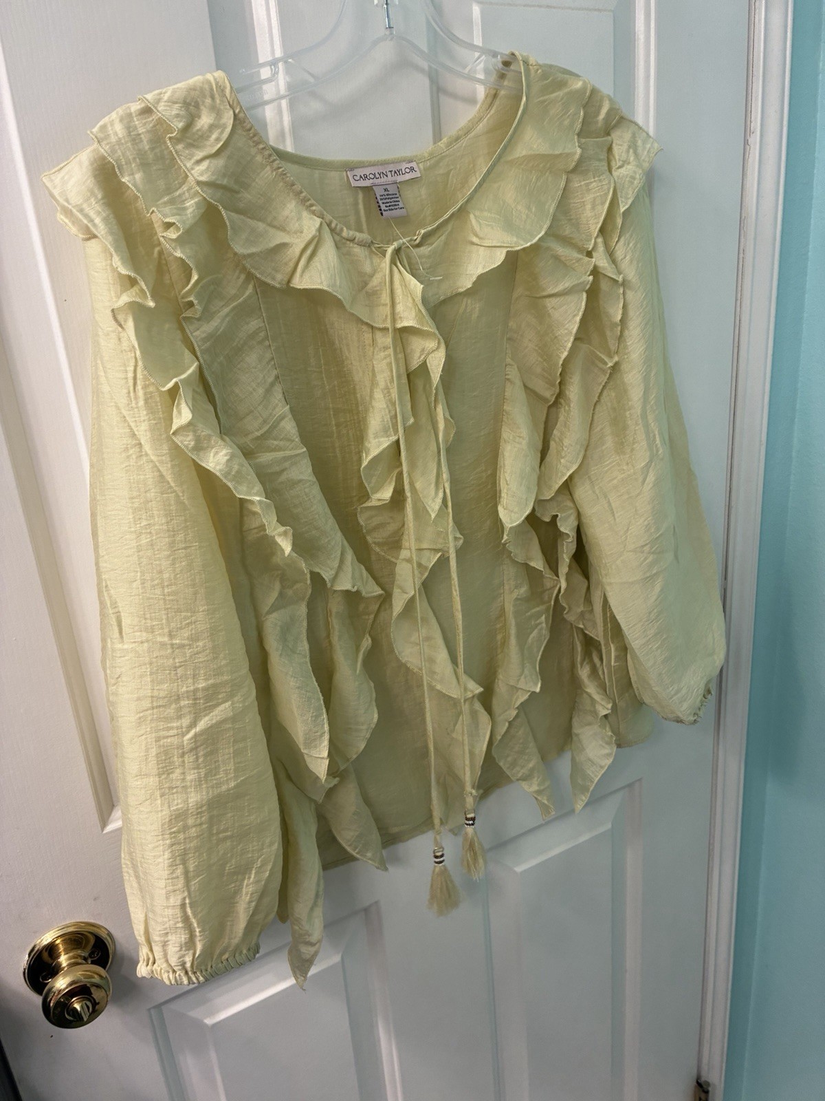 NWT Carolyn Taylor Women’s Ruffle Blouse Size L