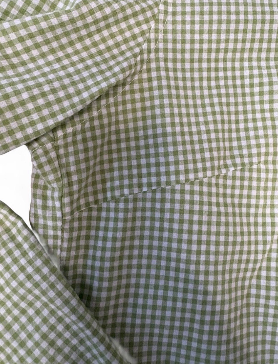 VTG Patagonia Womens 8 M Gorpcore Green Gingham Cotton Utility Shirt RollTab