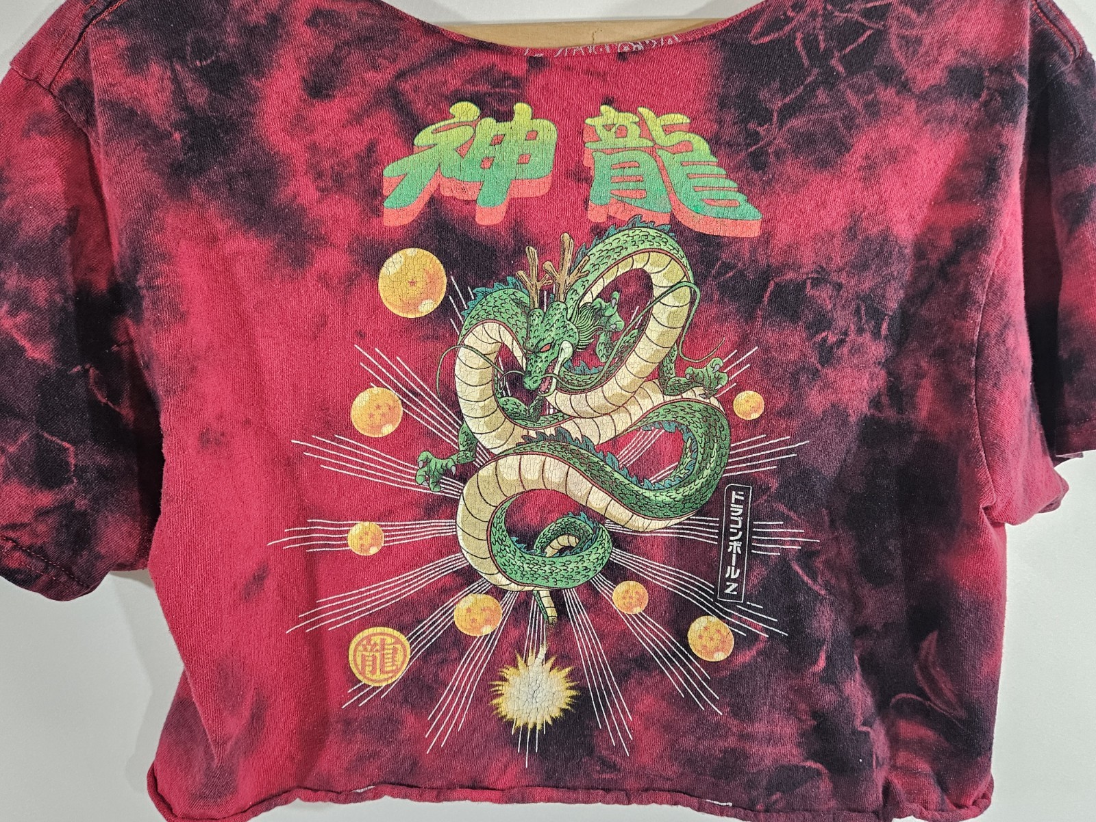 Primitive x Dragon Ball Z Shenron Cropped T-Shirt Red Tie Dye Streetwear DBZ S