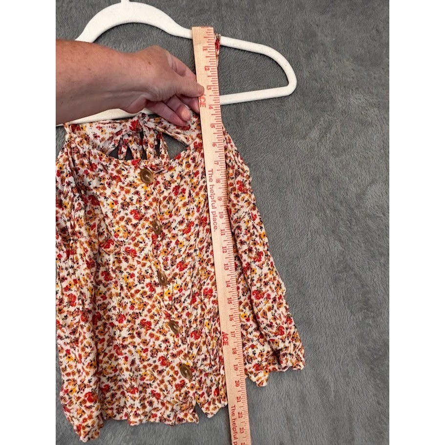 Daytrip Womens Floral Button Front Cami Top Orange Red Yellow Boho Size Large
