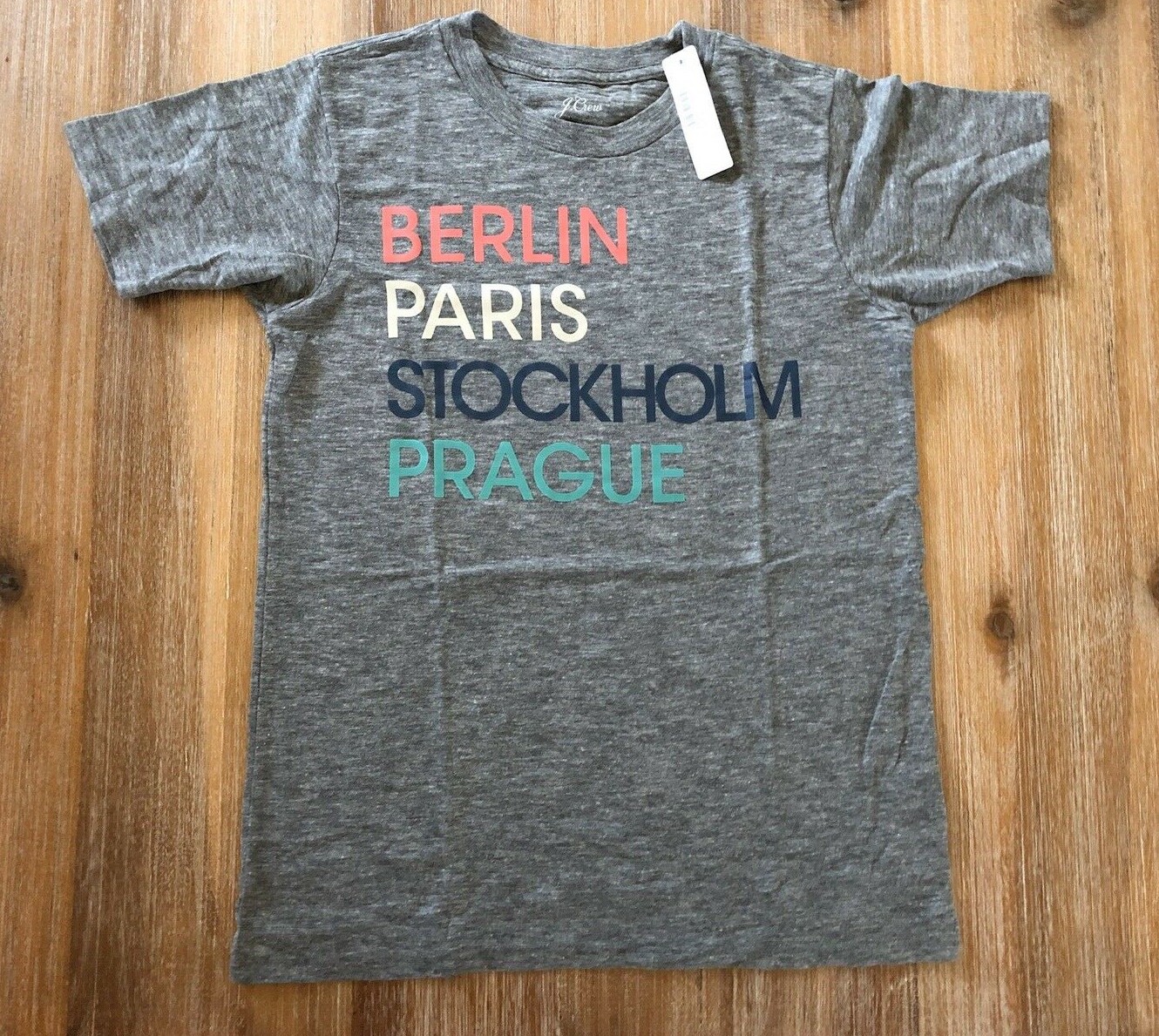 J. Crew Women’s “European Cities” T Shirt in Gray – Sz. XS, S, M,L,XL,XXL – NWT