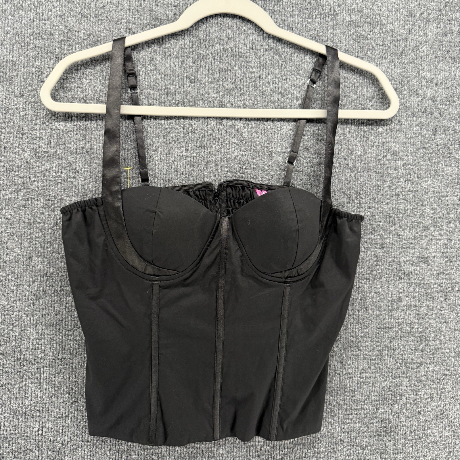 Say What? Y2K Corset Top Woemns M Black Cropped Fairy Grunge Whimsigoth Romantic