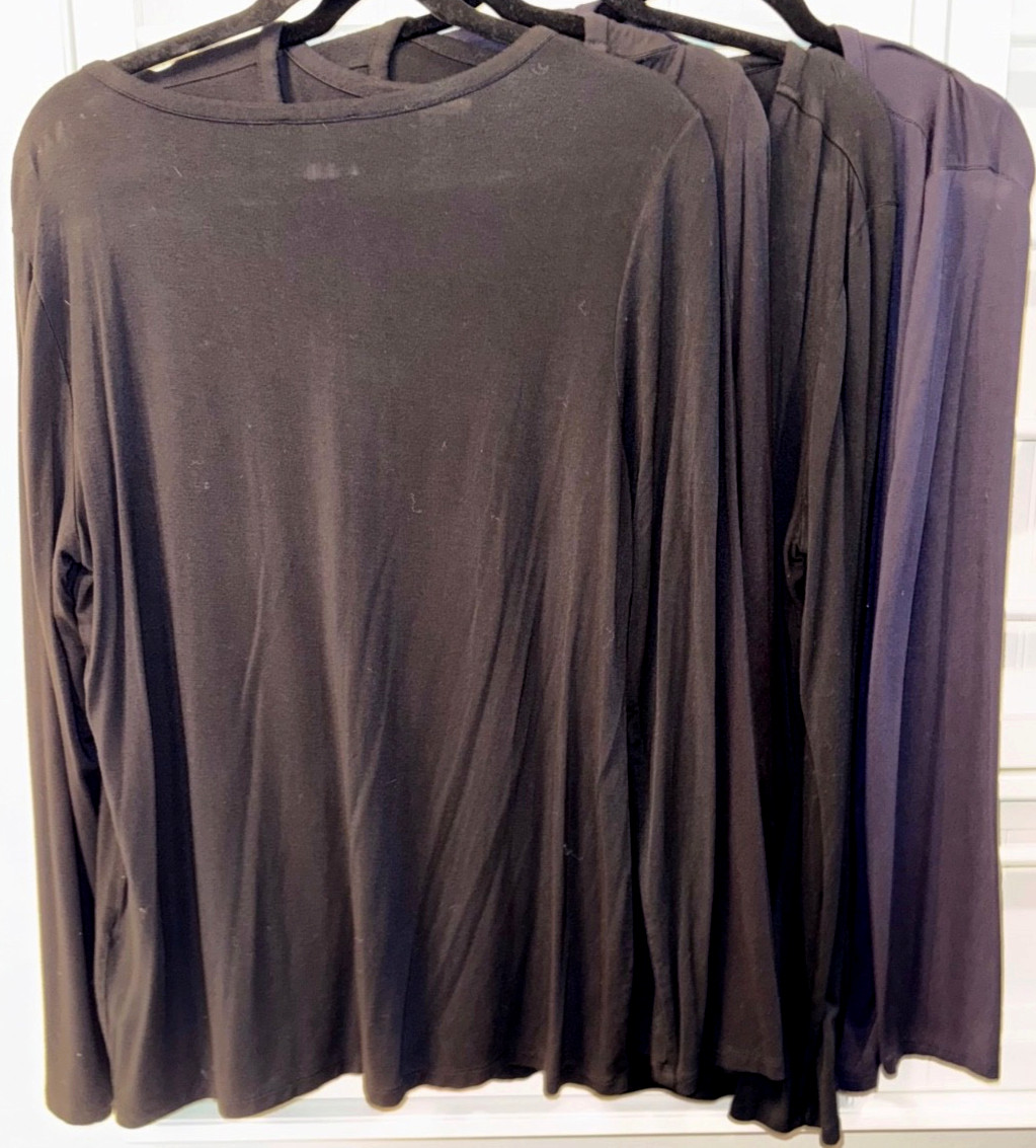 Daily Ritual Womens V-Neck Swing Top Size XL Long Sleeve Set of 4 Jersey EUC