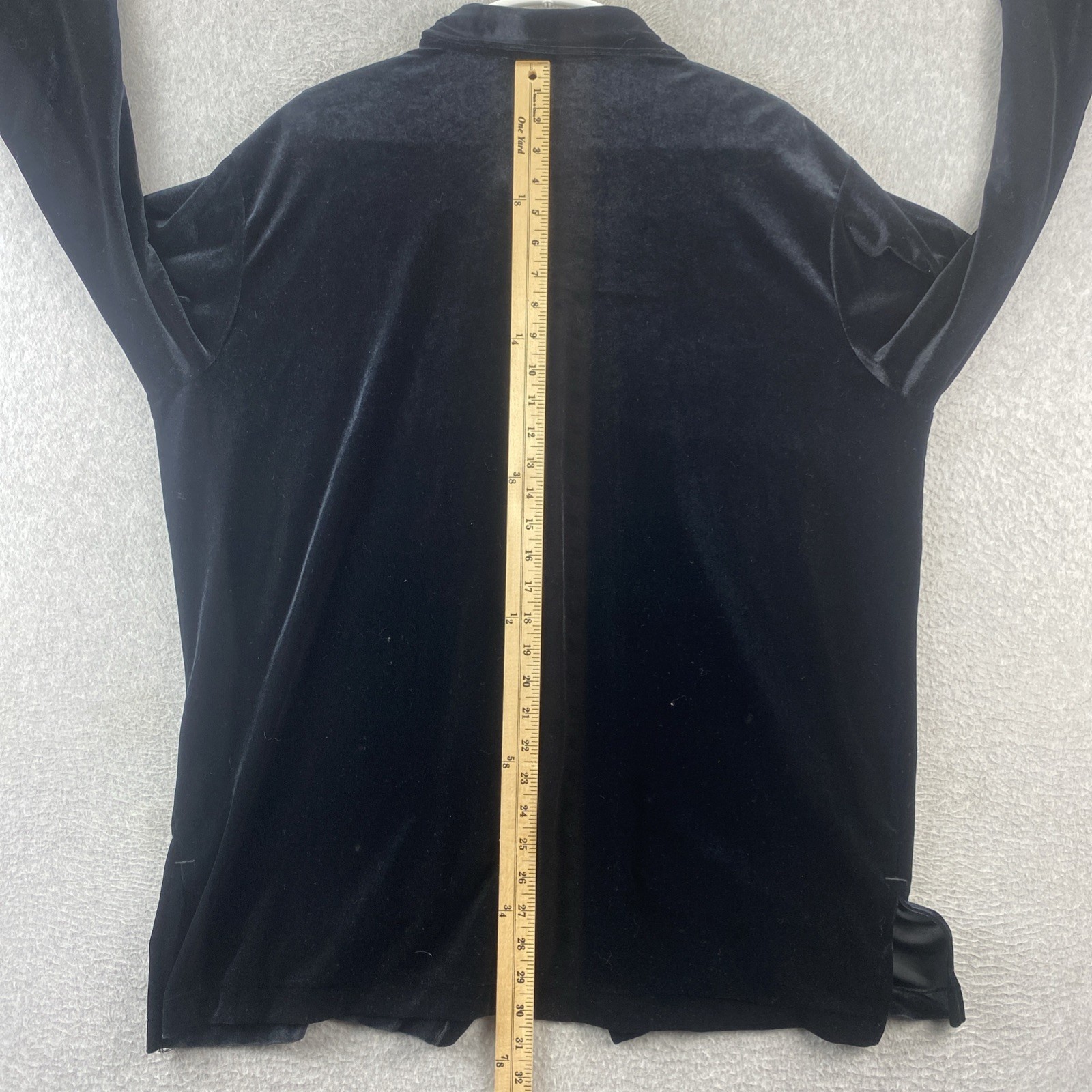 Disney Store XL Black Velour Mickey Mouse Button Front Long Sleeve Shirt Top