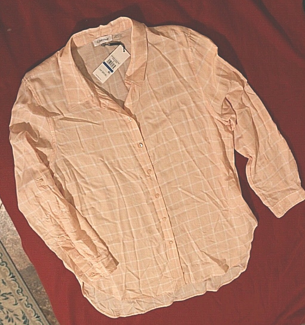 Calvin Klein Blouse size XL/14,16,18 retail $69.50 Loose/Longer Fit
