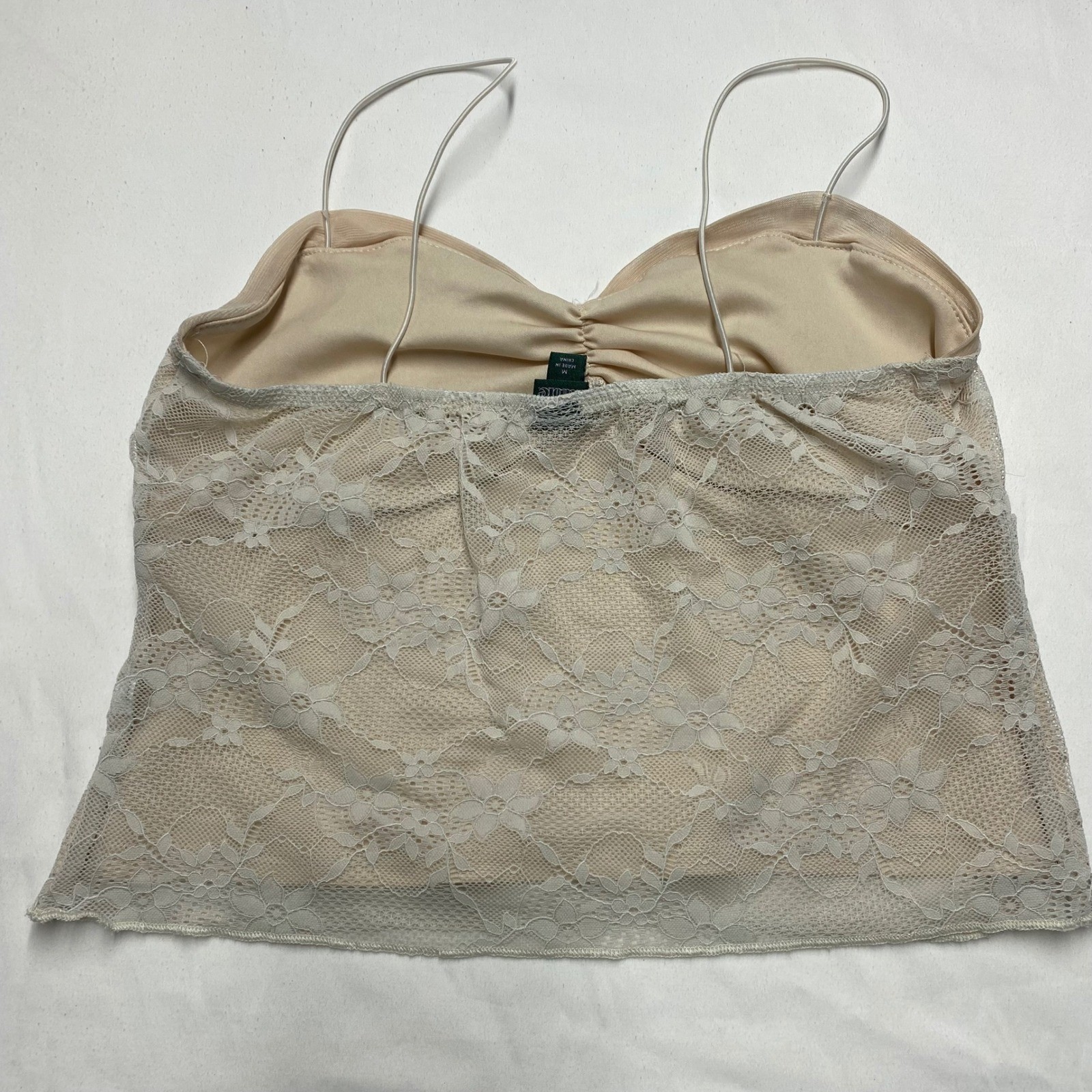 Wild Fable Cream Floral Lace Cami Top Sweetheart Bow Spaghetti Strap Medium
